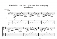古典吉他必练速度机能曲子谱例分享 - Etude No 1 in Em - (Etudes...